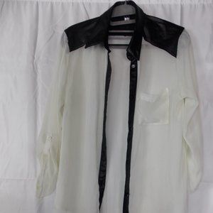 Black and White Large Sheer Shirt